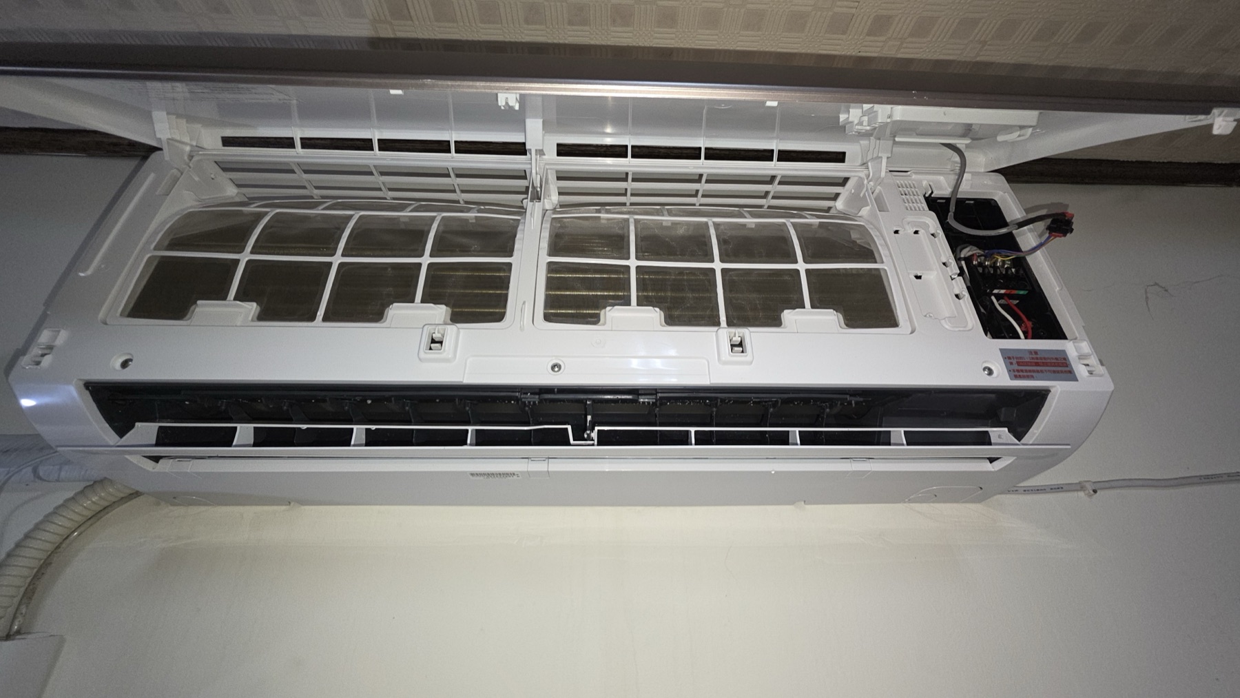 六甲聲寶冷氣清洗後組裝完成並完成試機確認